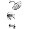 Delta Trinsic Collection Chrome TempAssure 17T Series Watersense Thermostatic Tub and Shower Combo Faucet Includes Valve without Stops D2233V