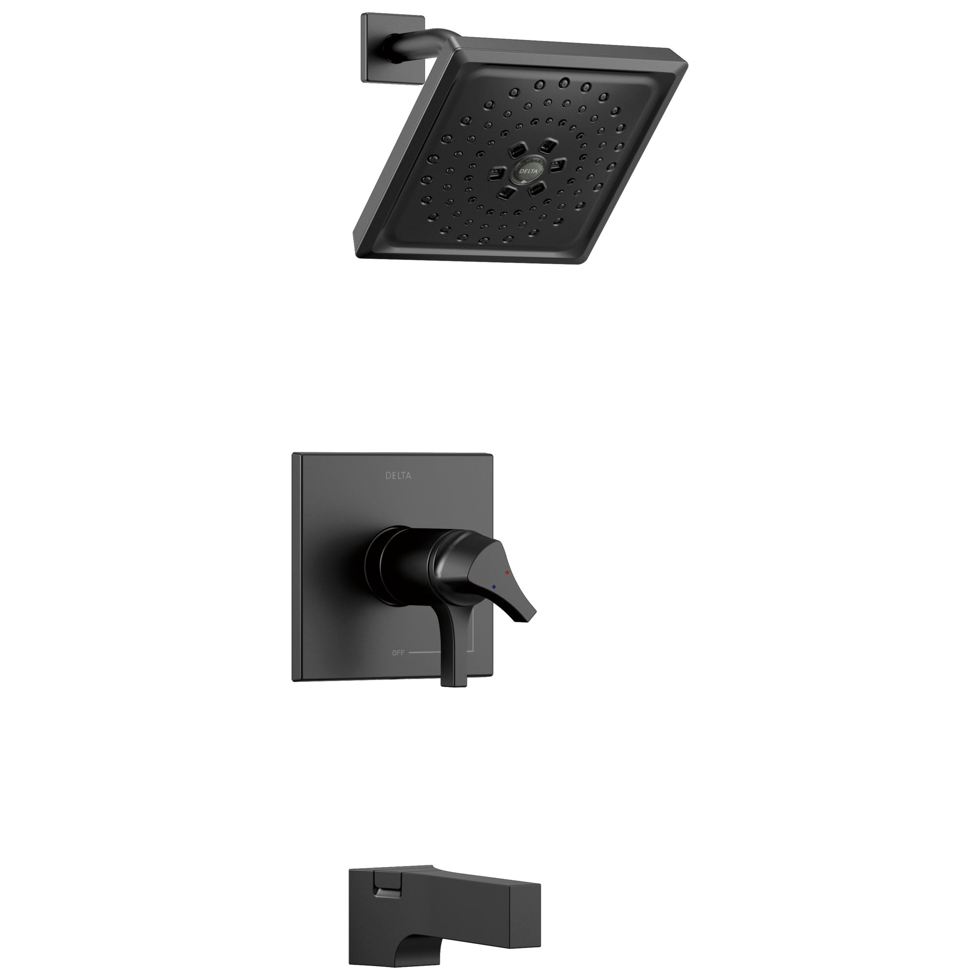 Delta Zura Matte Black Finish TempAssure 17T Series Tub and Shower Combination Faucet Trim Kit (Requires Valve) DT17T474BL