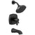 Delta Stryke Matte Black Finish 17T Thermostatic Tub and Shower Faucet Combination Trim Kit (Requires Valve) DT17T476BL