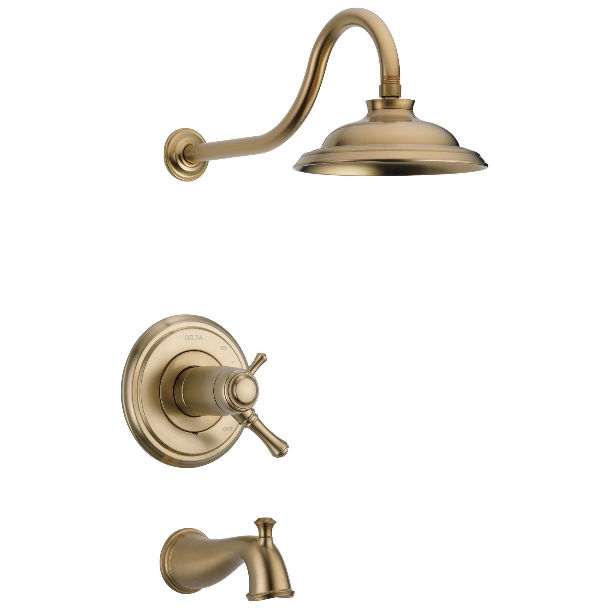 Delta Cassidy Champagne Bronze Finish TempAssure 17T Series Water Efficient H2OKinetic Tub & Shower Combo Trim Kit (Requires Valve) DT17T497CZWE