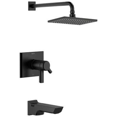 Delta Pivotal Matte Black Finish TempAssure 17T Series Tub & Shower Combination Faucet Trim Kit (Requires Valve) DT17T499BL