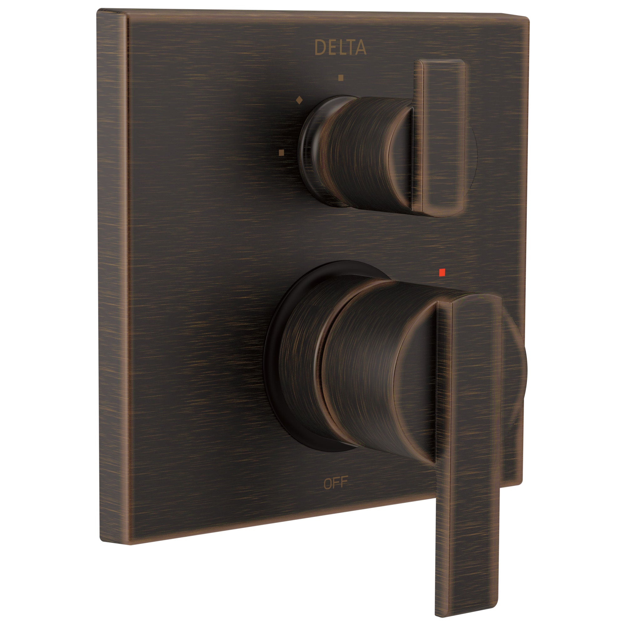 Delta Ara Collection Venetian Bronze Modern Shower Faucet Valve Trim Control Handle with 3-Setting Integrated Diverter (Requires Valve) DT24867RB