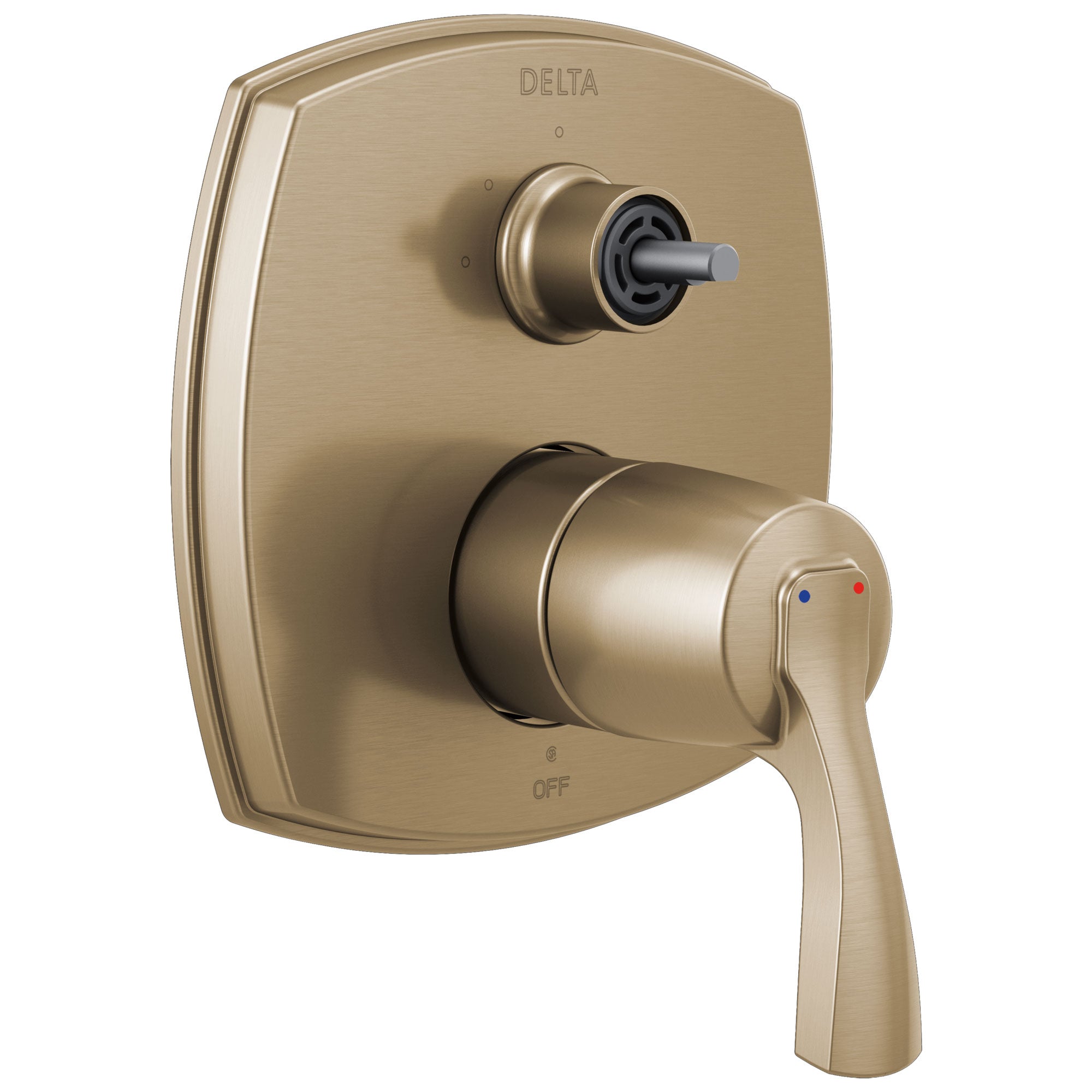 Delta Stryke Champagne Bronze Finish 14 Series 3 Function Integrated Diverter Shower Control Trim Kit Less Diverter Handle (Requires Valve) DT24876CZLHP