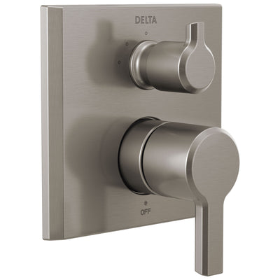 Delta Pivotal Stainless Steel Finish 14 Series Shower Faucet System Control with 3-Setting Integrated Diverter Includes Valve and Handles D3759V