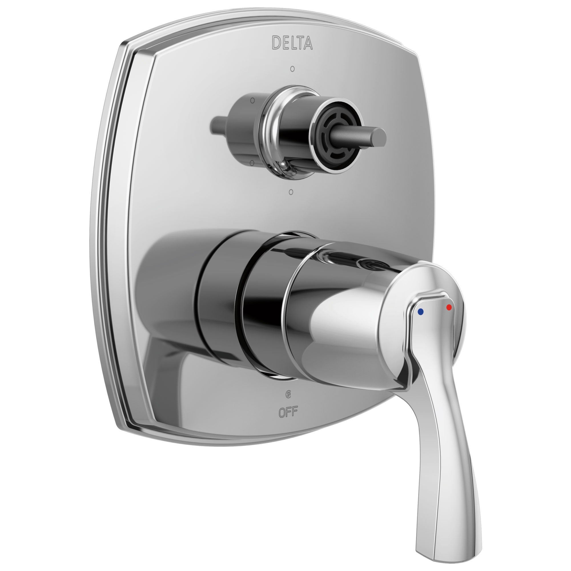 Delta Stryke Chrome Finish 14 Series Integrated Six Function Diverter Shower Control Trim Kit Less Diverter Handle (Requires Valve) DT24976LHP