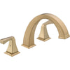 Delta Dryden Modern Champagne Bronze Roman Tub Filler Faucet Trim Kit 564425