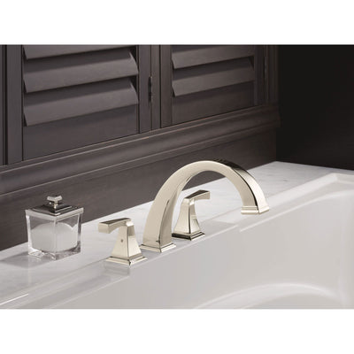 Delta Dryden Polished Nickel Finish Roman Tub Filler Faucet INCLUDES Valve and Lever Handles D1099V