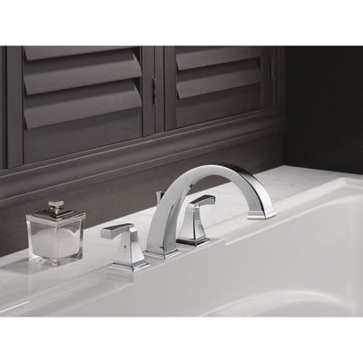 Delta Dryden Modern Chrome 2-Handle Roman Tub Filler Faucet with Valve D900V