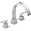 Delta Vero Modern Chrome 2-Handle Roman Tub Filler Faucet with Valve D904V