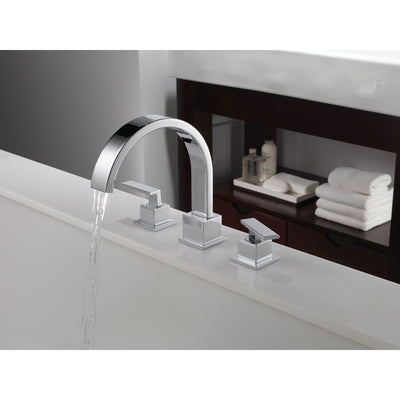 Delta Vero Modern Chrome 2-Handle Roman Tub Filler Faucet with Valve D904V