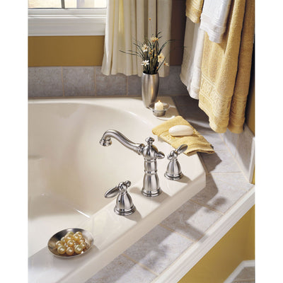 Delta Victorian Collection Stainless Steel Finish Traditional Roman Tub Filler Faucet COMPLETE ITEM Includes (2) Lever Handles and Rough-in Valve D1456V