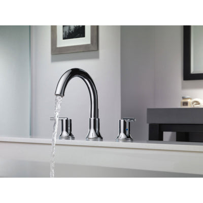 Delta Trinsic Modern Chrome 2-Handle Roman Tub Filler Faucet with Valve D908V