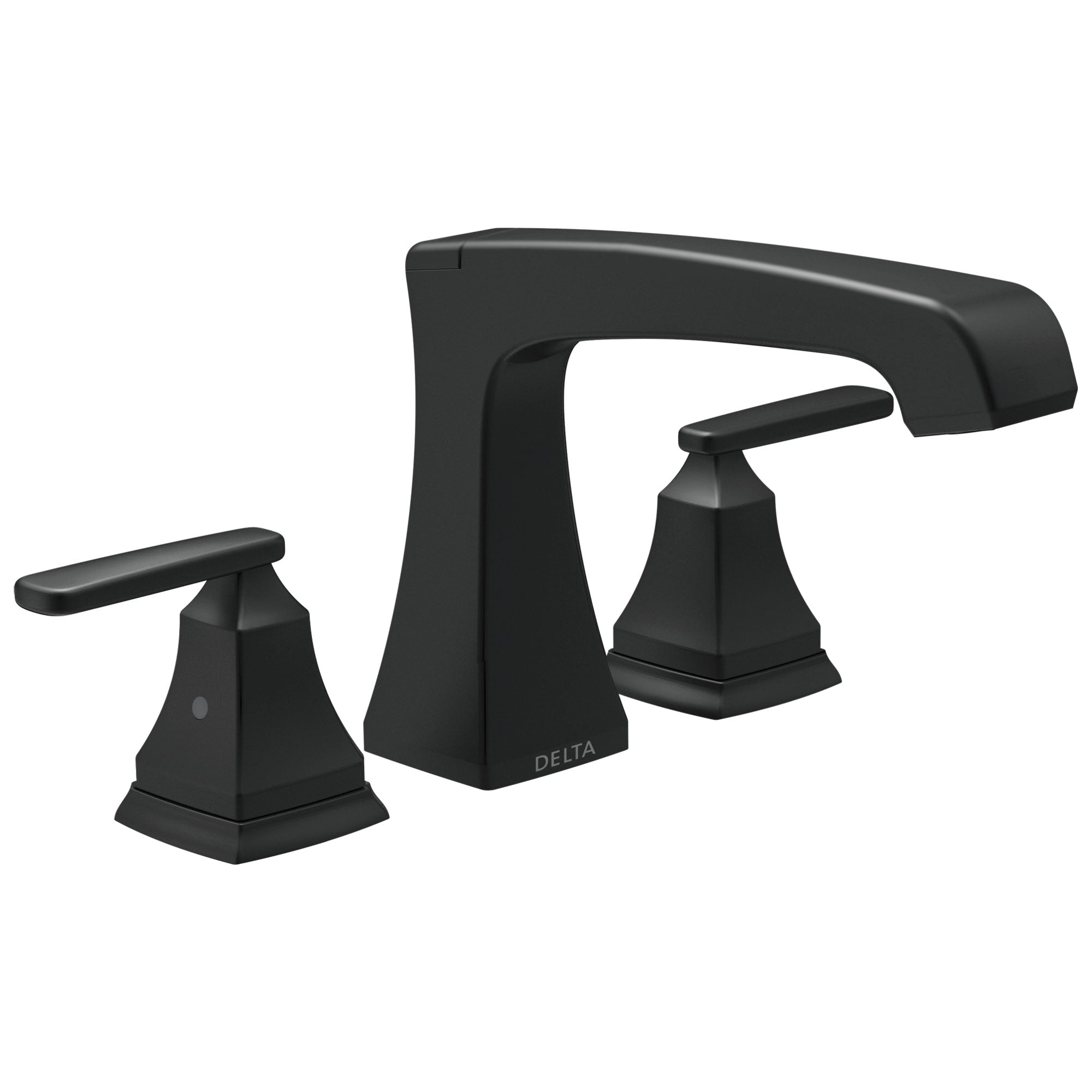 Delta Ashlyn Collection Matte Black Finish Deck Mount Roman Tub Filler Faucet Includes Rough-in Valve and Lever Handles D3163V