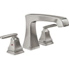 Delta Ashlyn Modern Stainless Steel Finish Roman Tub Filler Faucet INCLUDES Valve and Lever Handles D1092V