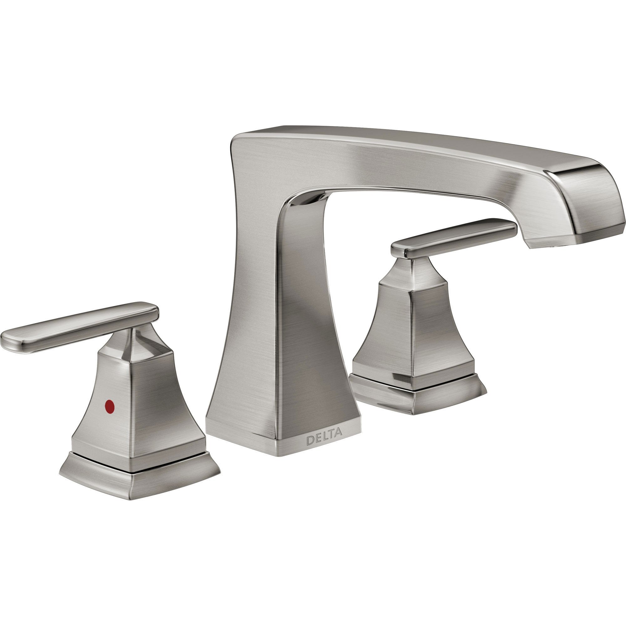 Delta Ashlyn Modern Stainless Steel Finish Roman Tub Filler Faucet INCLUDES Valve and Lever Handles D1092V