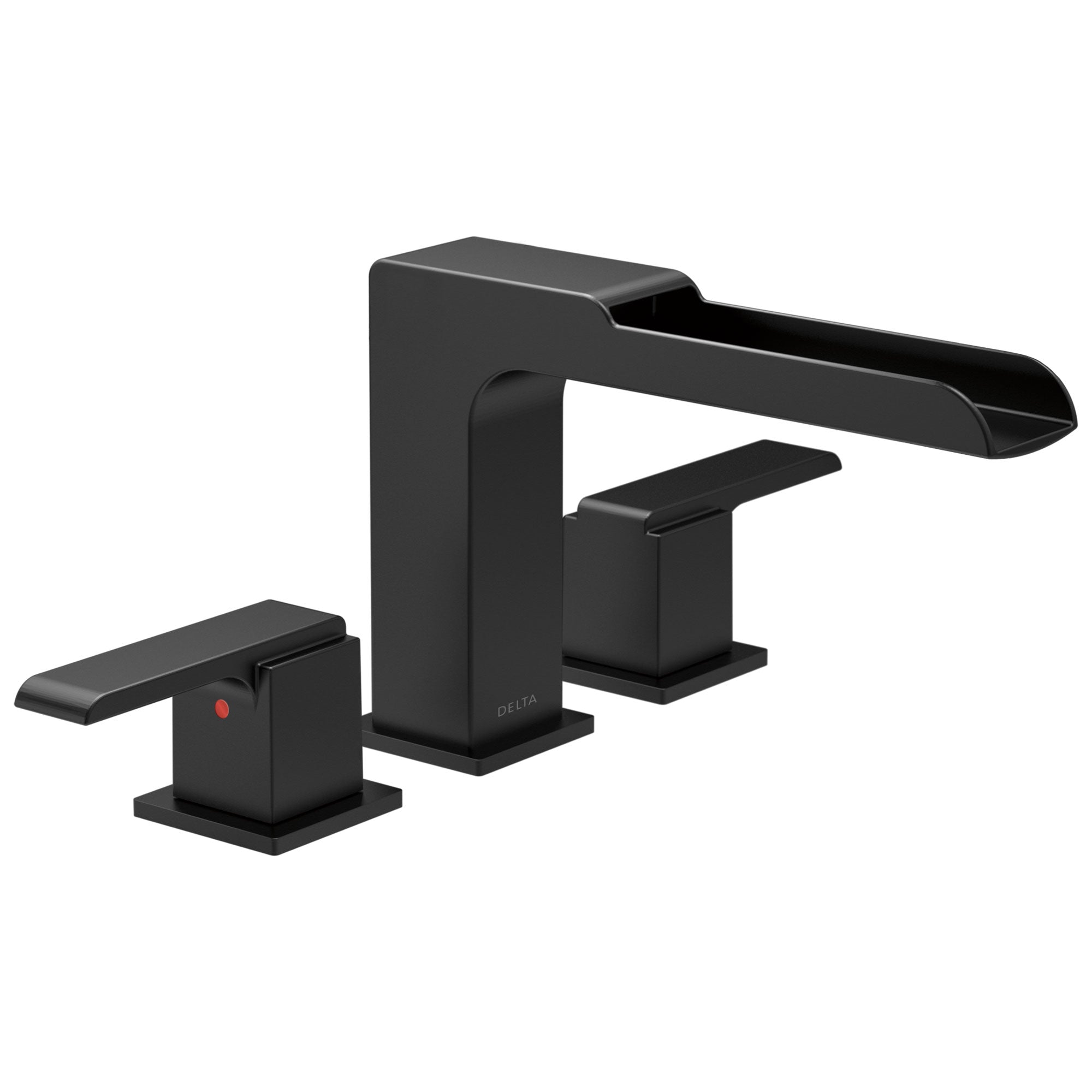 Delta Ara Matte Black Finish Roman Tub Filler Faucet with Channel Spout Trim Kit (Requires Valve) DT2768BL