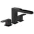 Delta Ara Matte Black Finish Channel Spout Roman Tub Filler Faucet Includes Lever Handles and Rough-in Valve D3620V