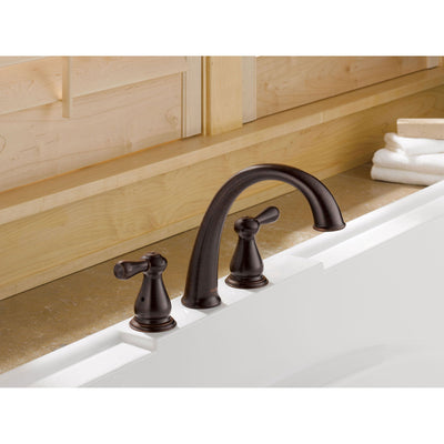 Delta Leland Widespread Venetian Bronze Roman Tub Faucet with Valve D915V