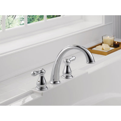 Delta Leland 2-Handle Widespread Chrome Roman Tub Faucet with Valve D914V