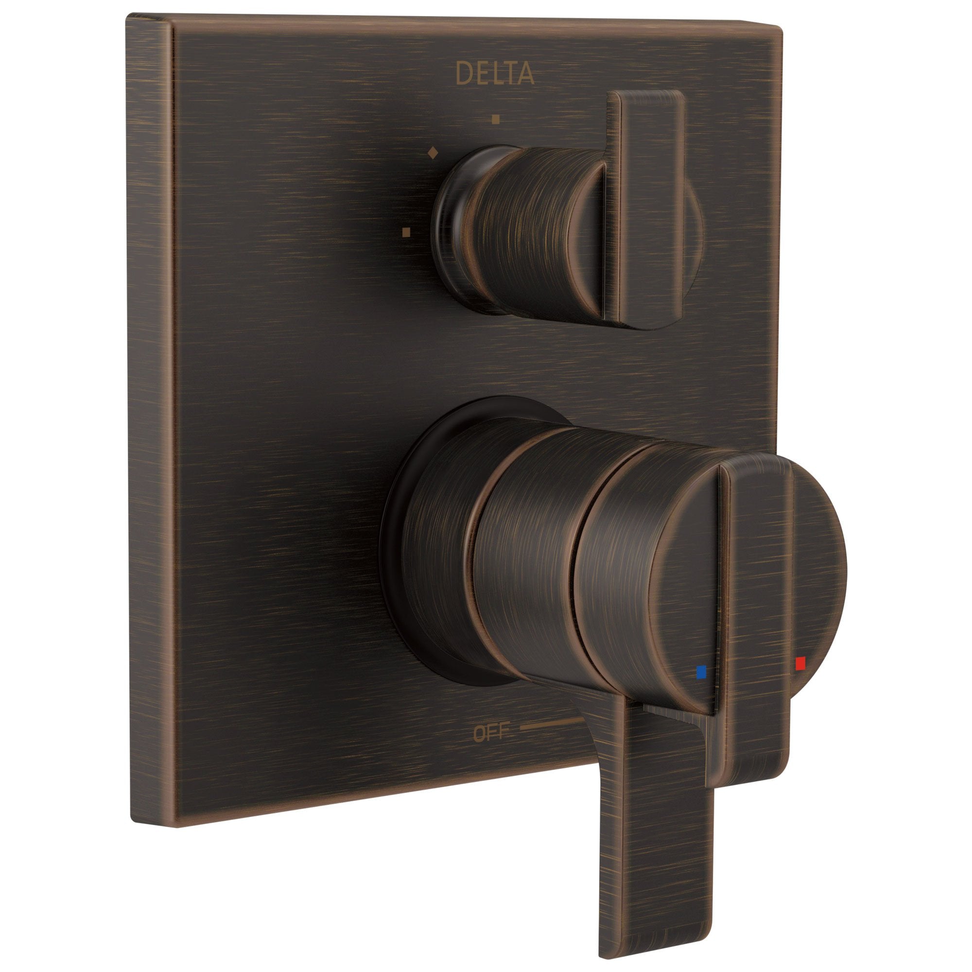 Delta Ara Venetian Bronze Modern Monitor 17 Shower Faucet Control Handle with 3-Setting Integrated Diverter Includes Trim Kit and Valve without Stops D2171V