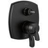 Delta Stryke Matte Black Finish 17 Series Integrated 3-Function Diverter Shower Control Trim Kit Less Diverter Handle (Requires Valve) DT27876BLLHP