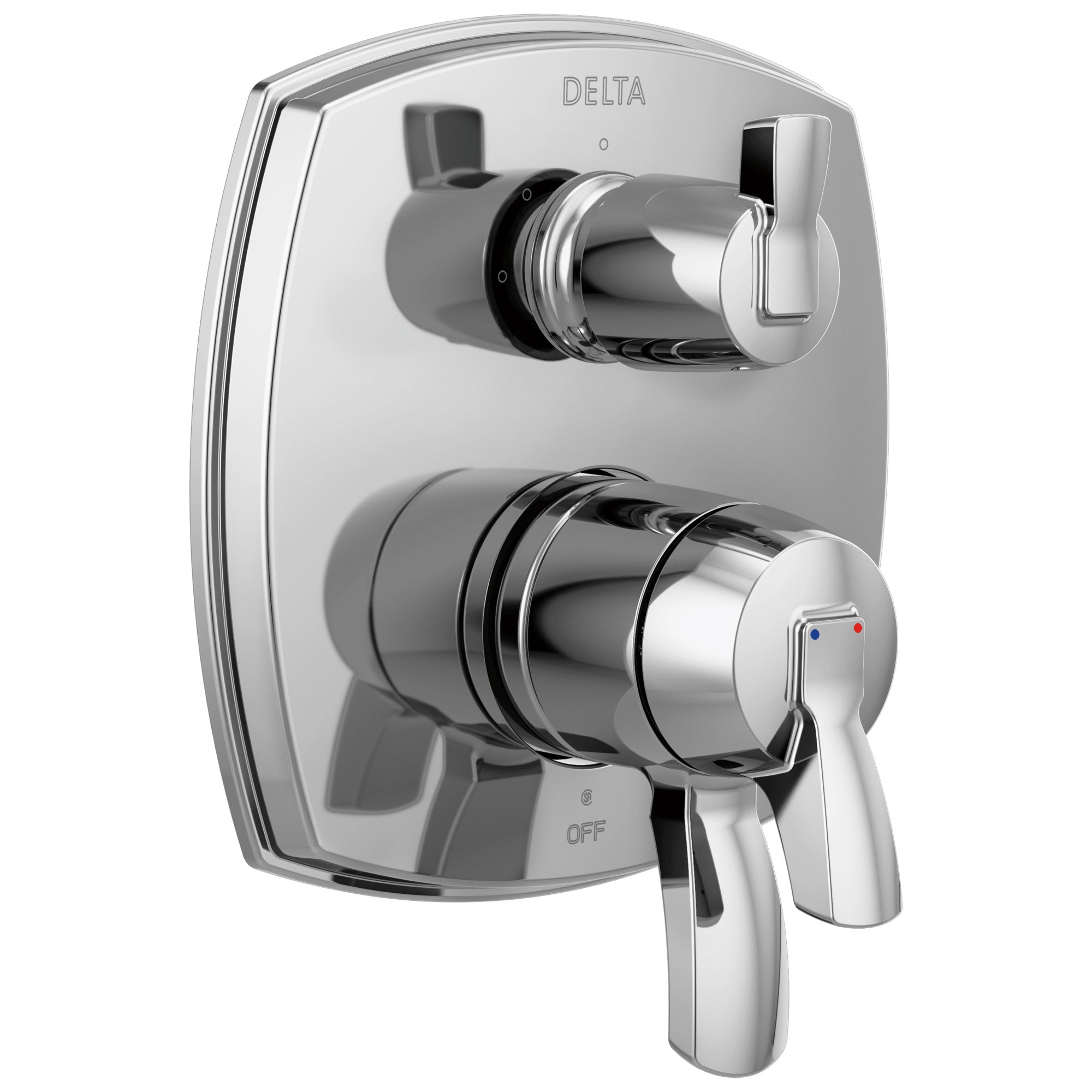 Delta Stryke Chrome Finish 17 Series Integrated 3-Function Lever Handle Diverter Shower System Control Includes Valve and Handles D3727V