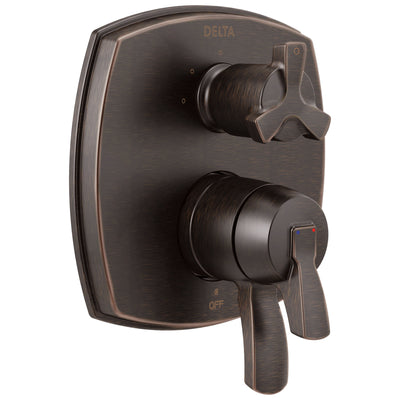 Delta Stryke Venetian Bronze Finish 17 Series Integrated 3-Function Cross Handle Diverter Shower System Control Includes Valve and Handles D3143V