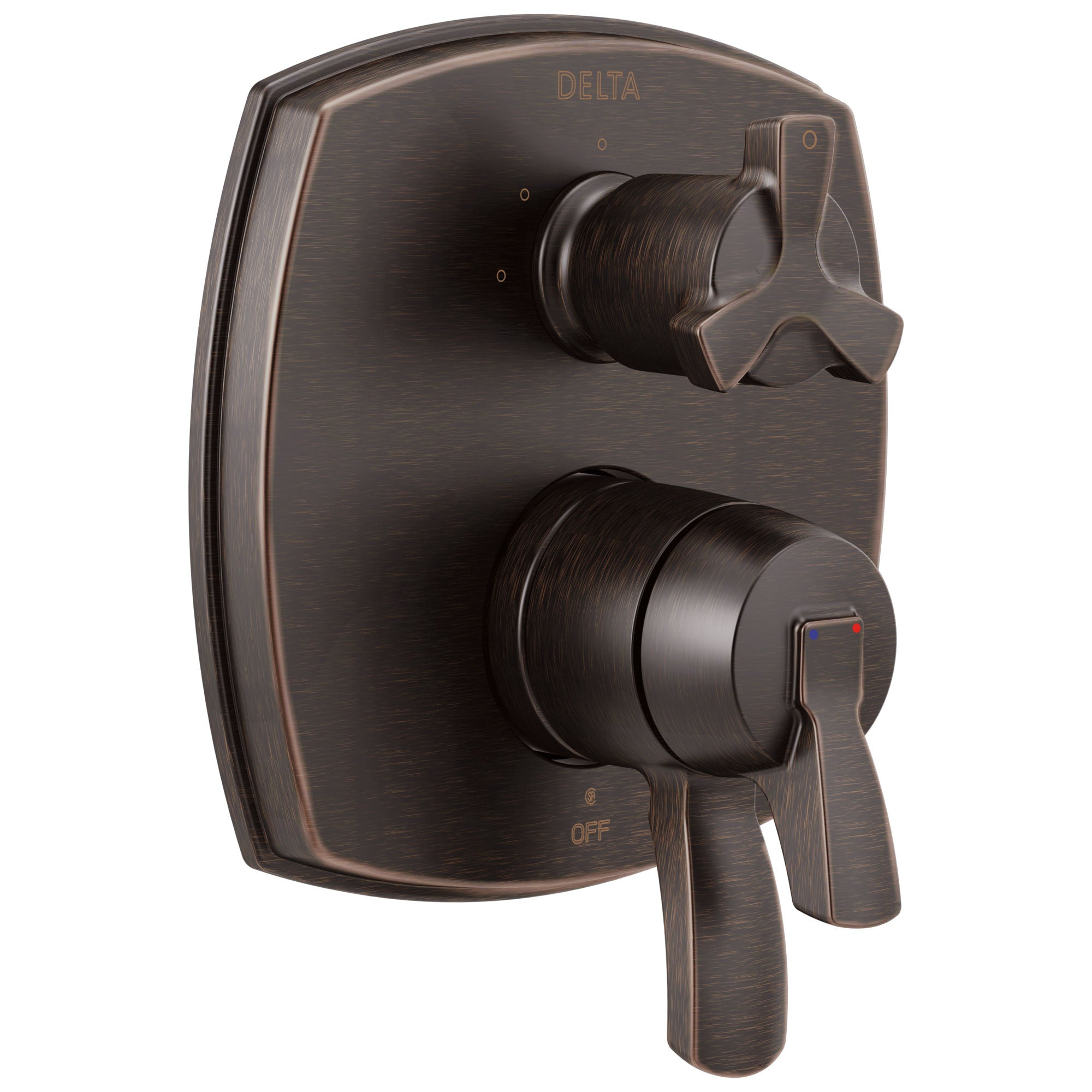 Delta Stryke Venetian Bronze Finish 17 Series Integrated 3-Function Cross Handle Diverter Shower System Control Includes Valve and Handles D3726V