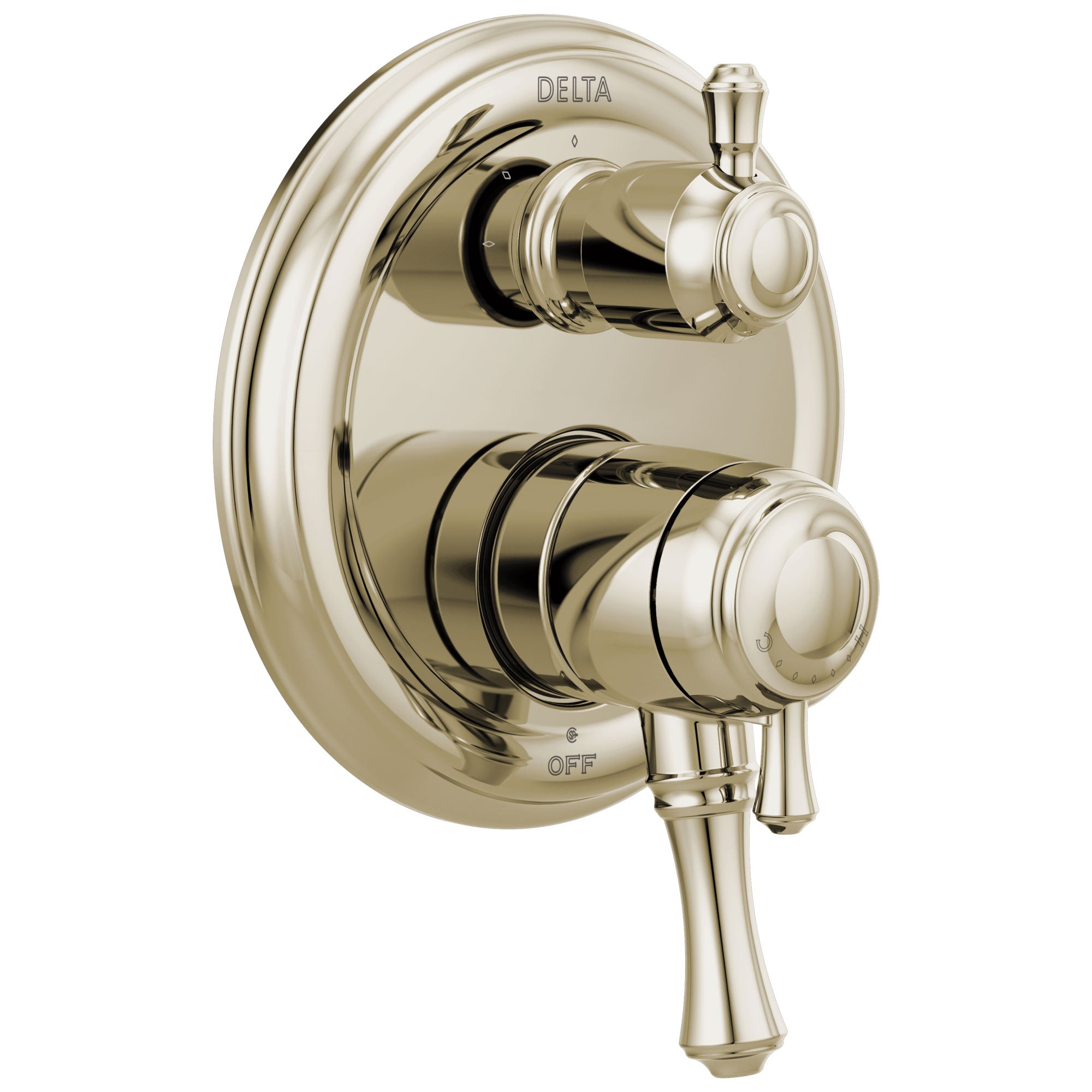 Delta Cassidy Polished Nickel Finish Traditional Monitor 17 Series Shower Control Trim Kit with 3-Function Integrated Diverter (Requires Valve) DT27897PN