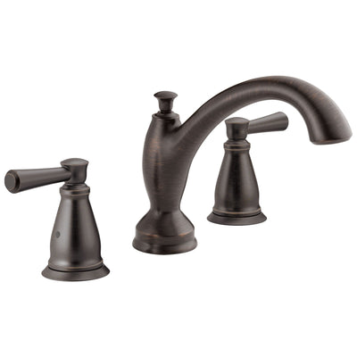 Delta Linden Collection Venetian Bronze Finish Widespread Roman Tub Filler Faucet Trim Kit (Rough-in Valve Sold Separately) DT2793RB