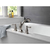 Delta Linden Collection Stainless Steel Finish Widespread Roman Tub Filler Faucet Trim Kit (Rough-in Valve Sold Separately) DT2793SS