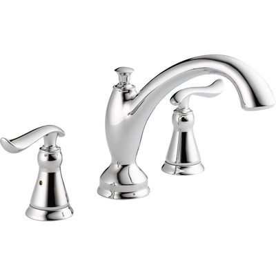 Delta Linden 2-Handle Widespread Chrome Roman Tub Faucet with Valve D923V