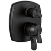 Delta Stryke Matte Black Finish 6 Function Cross Handle Integrated Diverter 17 Series Shower System Control Includes Valve and Handles D3128V