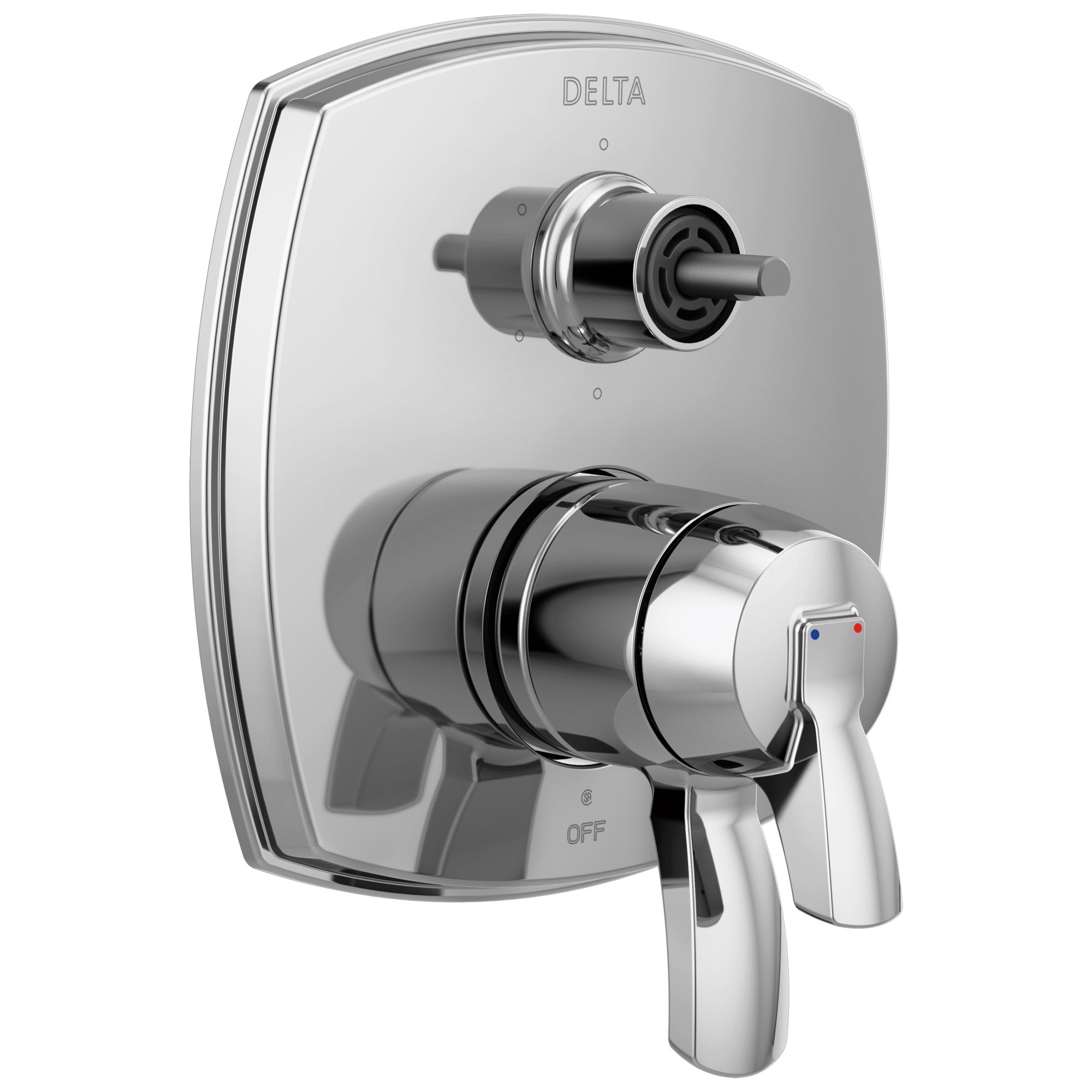 Delta Stryke Chrome Finish 17 Series Integrated Diverter Shower Control Trim Kit with Six Function Diverter Less Diverter Handle (Requires Valve) DT27976LHP