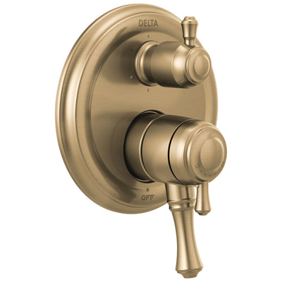 Delta Cassidy Champagne Bronze Finish Monitor 17 Series Shower System Control with 6-Setting Diverter Includes Rough-in Valve and Handles D3117V