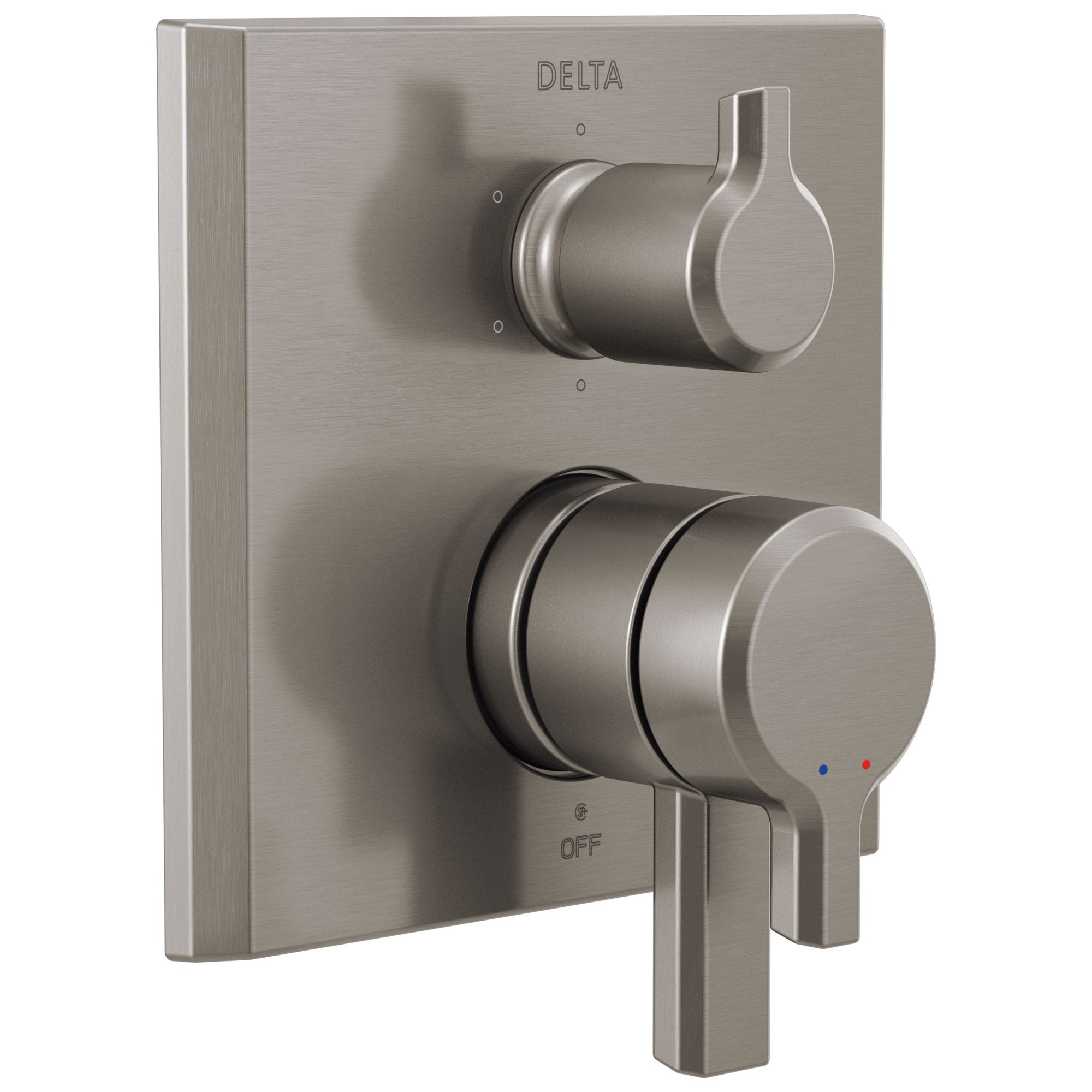 Delta Pivotal Stainless Steel Finish Monitor 17 Series Shower System Control with 6-Setting Diverter Includes Rough-in Valve and Handles D3112V