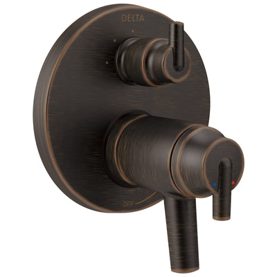 Delta Trinsic Venetian Bronze Thermostatic Shower Faucet Control Handle with 3-Setting Integrated Diverter Includes Trim Kit and Valve without Stops D2138V