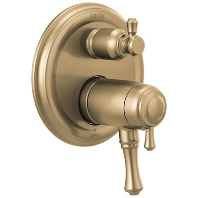 Delta Cassidy Champagne Bronze Finish 17T Thermostatic Shower System Control with 3-Setting Integrated Diverter Includes Valve and Handles D3093V