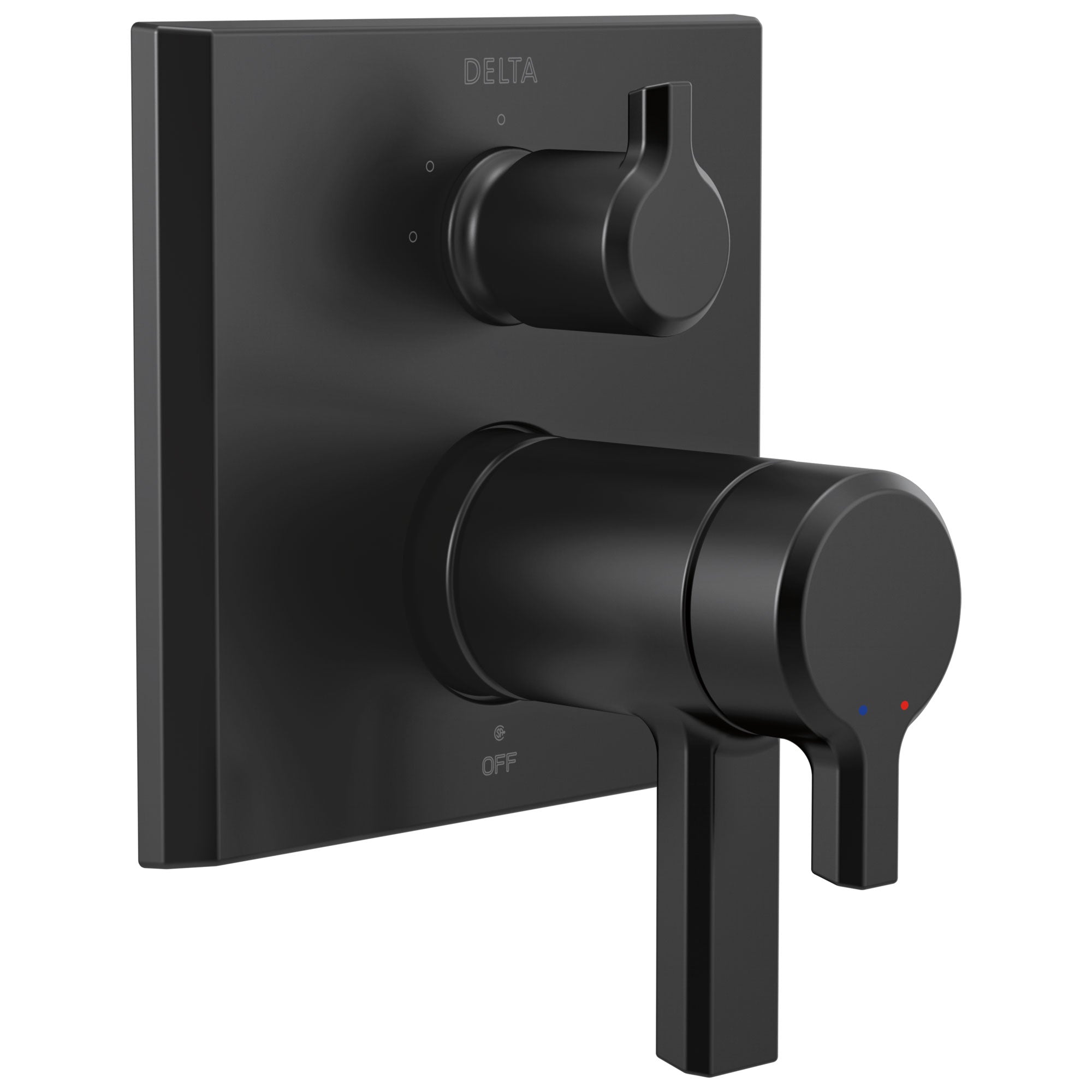 Delta Pivotal Matte Black Finish TempAssure 17T Series Shower Control Trim Kit with 3-Setting Integrated Diverter (Requires Valve) DT27T899BL