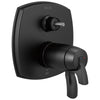 Delta Stryke Matte Black Finish 17 Thermostatic Integrated Diverter Shower Control Trim with Six Function Diverter Less Diverter Handle (Requires Valve) DT27T976BLLHP