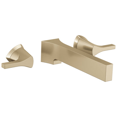 Delta Zura Champagne Bronze Finish Two Handle Wall Mount Bathroom Sink Faucet Trim Kit (Requires Valve) DT3574LFCZWL