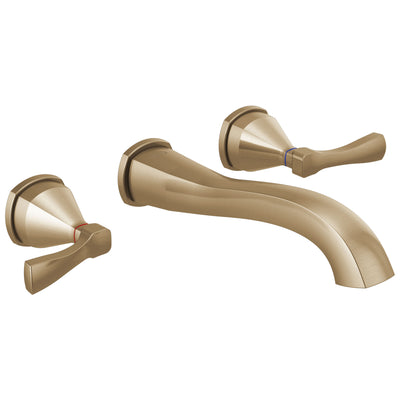 Delta Stryke Champagne Bronze Finish Lever Handle Wall Mount Bathroom Sink Faucet Includes Rough-in Valve D3061V