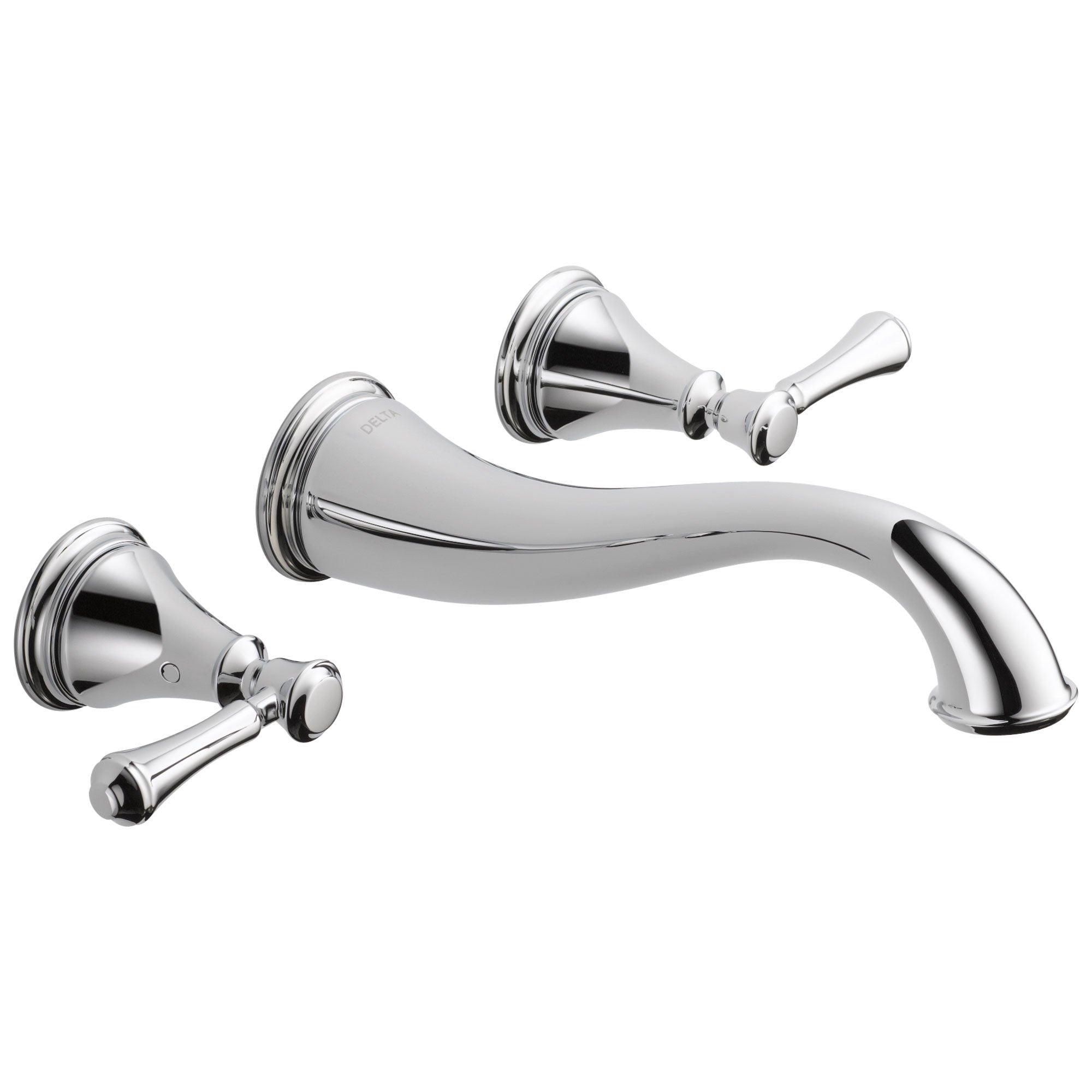 Delta Cassidy Collection Chrome Finish Traditional Style Two Handle Wall Mount Bathroom Sink Faucet Trim Kit (Requires Rough-in Valve) DT3597LFWL