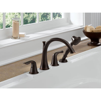 Delta Lahara Venetian Bronze Roman Tub Faucet with Handshower Trim Kit 337869