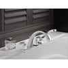 Delta Dryden Deck-Mount Chrome Roman Tub Faucet with Handshower Trim Kit 457129