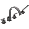 Delta Vero Venetian Bronze Roman Tub Faucet with Valve and Handshower D869V