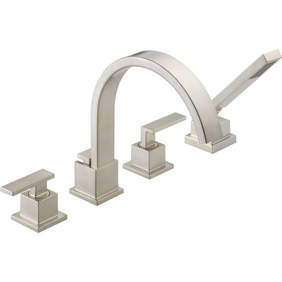 Delta Vero Stainless Steel Finish Roman Tub Faucet Trim with Handshower 521912