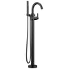 Delta Trinsic Collection Matte Black Finish Contemporary Floor-Mount Free Standing One Handle Tub Filler Faucet Trim Kit (Requires Valve) DT4759BLFL