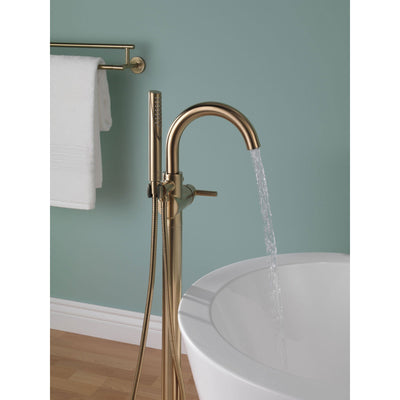 Delta Trinsic Champagne Bronze Floor Mount Freestanding Tub Filler Trim 637071