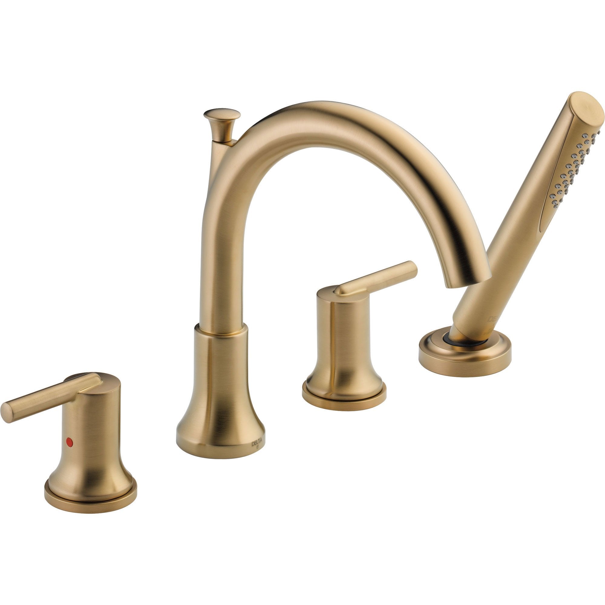 Delta Trinsic Champagne Bronze Roman Tub Faucet with Handshower and Valve D872V